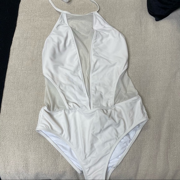 Ted Baker London White Halter One-Piece Swimsuit - Picture 2 of 4